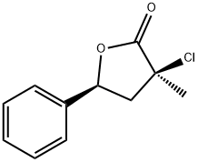 trans-3-chlorodihydro-3-methyl-5-phenylfuran-2(3H)-one Struktur