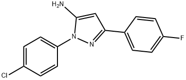 1-(4-CHLOROPHENYL)-3-(4-FLUOROPHENYL)-1H-PYRAZOL-5-AMINE Struktur