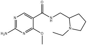 2-(2-Amino-4-methoxy-5-pyrimidinyl carboxamidomethyl)-1-ethylpyrrolidi ne Struktur