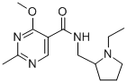 N-((1-Ethyl-2-pyrrolidinyl)methyl)-4-methoxy-2-methyl-5-pyrimidinecarb oxamide Struktur