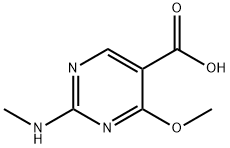 5-Pyrimidinecarboxylic acid, 4-methoxy-2-(methylamino)- (9CI) Struktur