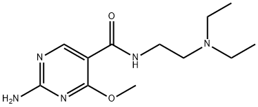 2-Amino-N-[2-(diethylamino)ethyl]-4-methoxy-5-pyrimidinecarboxamide Struktur