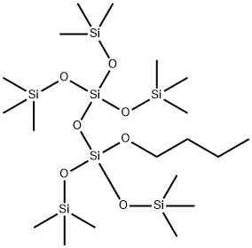 3-Butoxy-1,1,1,7,7,7-hexamethyl-3,5,5-tris(trimethylsiloxy)tetrasiloxa ne Struktur