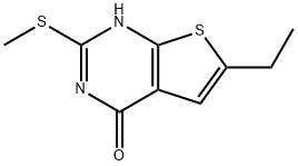 Thieno[2,3-d]pyrimidin-4(1H)-one, 6-ethyl-2-(methylthio)- (9CI) Struktur