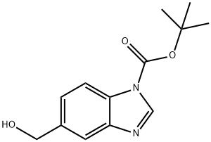 1H-BenziMidazole-1-carboxylicacid,5-(hydroxyMethyl)-,1,1-diMethylethylester Struktur