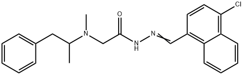 Glycine, N-methyl-N-(1-methyl-2-phenylethyl)-, ((4-chloro-1-naphthalen yl)methylene)hydrazide Struktur