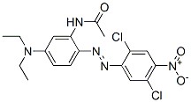 N-[2-[(2,5-dichloro-4-nitrophenyl)azo]-5-(diethylamino)phenyl]acetamide Struktur