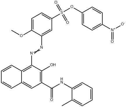 nitrophenyl 3-[[2-hydroxy-3-[(2-methylphenyl)carbamoyl]-1-naphthyl]azo]-4-methoxybenzenesulphonate Struktur