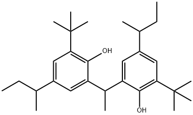 2,2'-(エタン-1,1-ジイル)ビス[6-(1,1-ジメチルエチル)-4-(1-メチルプロピル)フェノール] 化學(xué)構(gòu)造式
