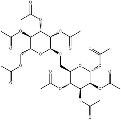 1,2,3,4-Tetra-O-acetyl-6-O-(2,3,4,6-tetra-O-acetyl-a-D-mannopyranosyl)-D-mannopyrannose Struktur