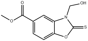 2,3-DIHYDRO-3-(HYDROXYMETHYL)-2-THIOXO-5-BENZOXAZOLECARBOXYLIC ACID METHYL ESTER Struktur