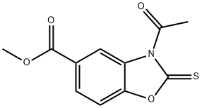 3-ACETYL-2,3-DIHYDRO-2-THIOXO-5-BENZOXAZOLECARBOXYLIC ACID METHYL ESTER Struktur