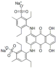 disodium 4,4'-[(9,10-dihydro-5,8-dihydroxy-9,10-dioxo-1,4-anthrylene)diimino]bis[3,5-diethyltoluene-2-sulphonate] Struktur