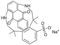 Benzenesulfonic acid, (9,10-dihydro-9,10-dioxo-1,4-anthracenediyl)diiminobis(1,1-dimethylethyl)-, sodium salt Struktur