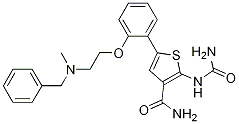 3-ThiophenecarboxaMide, 2-[(aMinocarbonyl)aMino]-5-[2-[2-[Methyl(phenylMethyl)aMino]ethoxy]phenyl]- Struktur