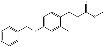 Benzenepropanoic acid, 2-methyl-4-(phenylmethoxy)-, methyl ester Struktur