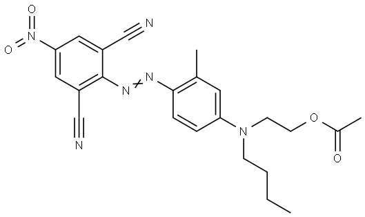 [[4-[(2,6-dicyano-4-nitrophenyl)azo]-3-methylphenyl]amino]hexyl acetate Struktur