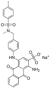 sodium 1-amino-9,10-dihydro-4-[[4-[[methyl[(4-methylphenyl)sulphonyl]amino]methyl]phenyl]amino]-9,10-dioxoanthracene-2-sulphonate Struktur