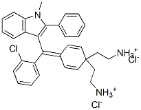 [4-[(2-chlorophenyl)(1-methyl-2-phenyl-1H-indol-3-yl)methylene]-2,5-cyclohexadien-1-ylidene]diethylammonium chloride Struktur