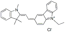 3-[(1,3-dihydro-1,3,3-trimethyl-2H-indol-2-ylidene)ethylidene]-9-ethyl-3H-carbazolium chloride Struktur