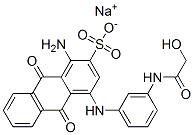 sodium 1-amino-9,10-dihydro-4-[[3-[(hydroxyacetyl)amino]phenyl]amino]-9,10-dioxoanthracene-2-sulphonate Struktur