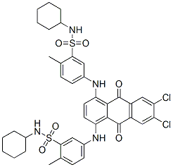 [(6,7-dichloro-9,10-dihydro-9,10-dioxo-1,4-anthrylene)diimino]bis[N-cyclohexyltoluenesulphonamide] Struktur