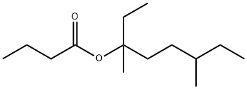 Butanoic acid 1-ethyl-1,4-dimethylhexyl ester Struktur