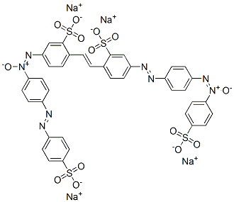 5-[[4-[(4-Sulfophenyl)azo]phenyl]-ONN-azoxy]-2-[2-[2-sulfo-4-[[4-[(4-sulfophenyl)-ONN-azoxy]phenyl]azo]phenyl]ethenyl]benzenesulfonic acid tetrasodium salt Struktur