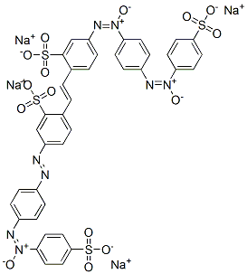 5-[[4-[(4-Sulfophenyl)-ONN-azoxy]phenyl]azo]-2-[2-[2-sulfo-4-[[4-[(4-sulfophenyl)-ONN-azoxy]phenyl]-ONN-azoxy]phenyl]ethenyl]benzenesulfonic acid tetrasodium salt Struktur