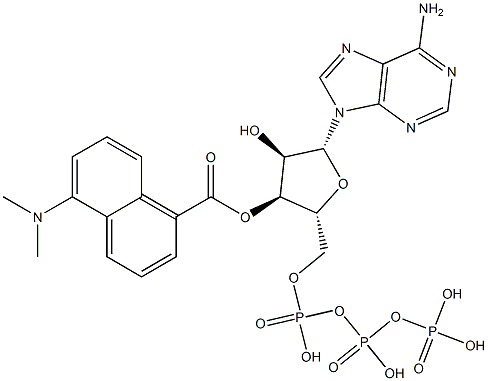 5-(dimethylamino-1-naphthoyl)adenosine triphosphate Struktur