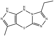 Pyrazolo[3,4-e]-1,2,4-triazolo[3,4-b][1,3,4]thiadiazine, 3-ethyl-5,6-dihydro-8-methyl- (9CI) Struktur