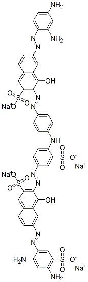 6-[(2,4-Diaminophenyl)azo]-3-[[4-[[4-[[7-[(2,4-diamino-5-sulfophenyl)azo]-1-hydroxy-3-sulfo-2-naphthalenyl]azo]-2-sulfophenyl]amino]phenyl]azo]-4-hydroxy-2-naphthalenesulfonic acid tetrasodium salt Struktur