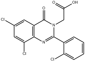 6,8-Dichloro-2-(2-chlorophenyl)-4-oxoquinazoline-3(4H)-acetic acid Struktur