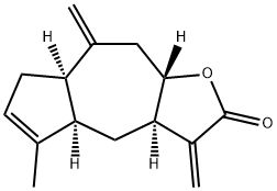 (3aR,4aR,7aR,9aR)-3a,4,4a,7,7a,8,9,9a-Octahydro-5-methyl-3,8-bis(methylene)azuleno[6,5-b]furan-2(3H)-one Struktur