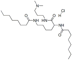 N,N'-[1-[[[3-(dimethylamino)propyl]amino]carbonyl]pentane-1,5-diyl]bis(octanamide) monohydrochloride Struktur