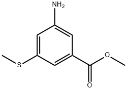 Benzoic acid, 3-amino-5-(methylthio)-, methyl ester (9CI) Struktur