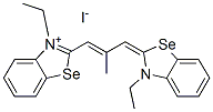 3-ethyl-2-[3-(3-ethyl-3H-benzoselenazol-2-ylidene)isobut-1-enyl]benzoselenazolium iodide  Struktur