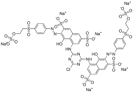 4,4'-[(6-Chloro-1,3,5-tiazine-2,4-diyl)diimino]bis[5-hydroxy-6-[[4-[[2-(sulfooxy)   ethyl]sulfonyl]phenyl]azo]-2,7-naphthalenedisulfonic acid hexasodium salt Struktur