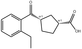 CIS-3-(2-ETHYLBENZOYL)CYCLOPENTANE-1-CARBOXYLIC ACID Struktur