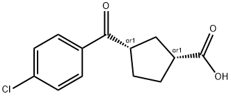 CIS-3-(4-CHLOROBENZOYL)CYCLOPENTANE-1-CARBOXYLIC ACID Struktur