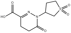 1-(1,1-Dioxo-tetrahydro-1lambda*6*-thiophen-3-yl)-6-oxo-1,4,5,6-tetrahydro-pyridazine-3-carboxylic a Struktur