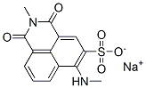 sodium 2,3-dihydro-2-methyl-6-(methylamino)-1,3-dioxo-1H-benz[de]isoquinoline-5-sulphonate Struktur