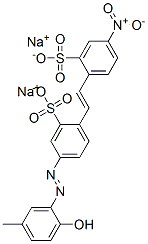 disodium 5-[(2-hydroxy-5-methylphenyl)azo]-2-[2-(4-nitro-2-sulphonatophenyl)vinyl]benzenesulphonate Struktur