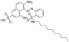 6-amino-5-[[2-[(decylamino)sulphonyl]phenyl]azo]-4-hydroxynaphthalene-2-sulphonic acid Struktur