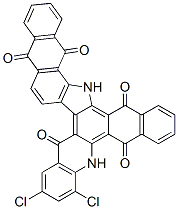 7,9-dichloro-6,20-dihydro-5H-naphtho[2,3-c]naphth[2',3':6,7]indolo[3,2-a]acridine-5,11,14,19,21-pentone Struktur