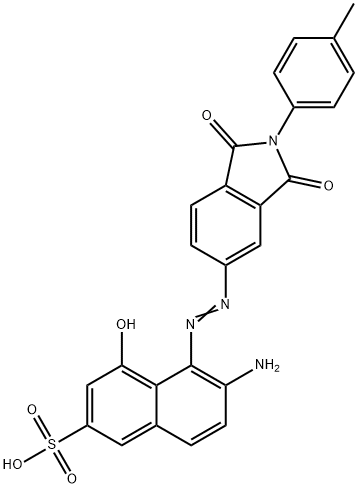 6-Amino-5-[[[2,3-dihydro-2-(4-methylphenyl)-1,3-dioxo-1H-isoindol]-5-yl]azo]-4-hydroxy-2-naphthalenesulfonic acid Struktur