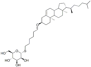 6-(5-cholesten-3 beta-yloxy)hexyl-1-thio-alpha-D-mannopyranoside Struktur