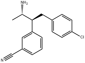 Benzonitrile, 3-[(1S,2S)-2-amino-1-[(4-chlorophenyl)methyl]propyl]- Struktur