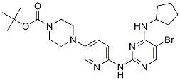 1-Piperazinecarboxylic acid, 4-[6-[[5-broMo-4-(cyclopentylaMino)-2-pyriMidinyl]aMino]-3-pyridinyl]-, 1,1-diMethylethyl ester Struktur