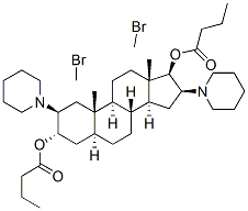 3 alpha,17 beta-dibutyryloxy-2 beta,16 beta-dipiperidino-5 alpha-androstane dimethobromide Struktur